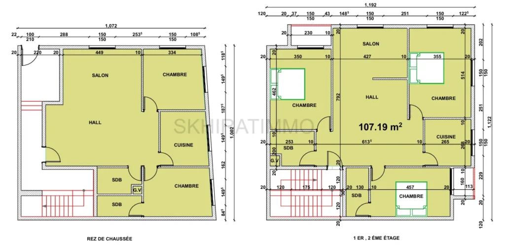 lot de terrain 110 m²